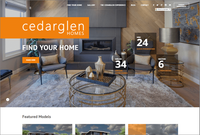 Cedarglen Homes Website