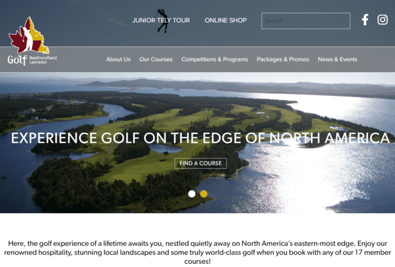 Golf Newfoundland Website Redesign